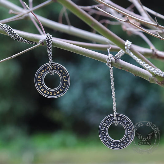 Viking Runes Pendant in Stainless Steel