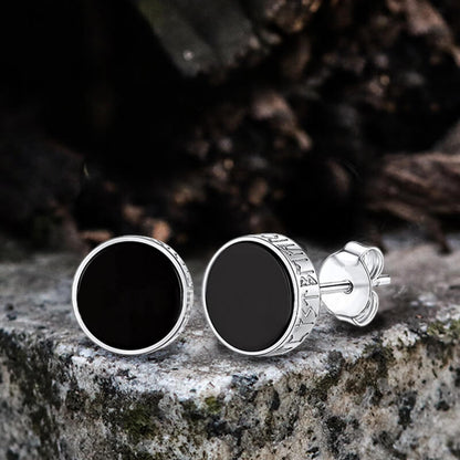 Viking Runes Stud Earrings in Stainless Steel