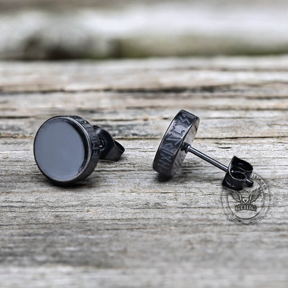 Viking Runes Stud Earrings in Stainless Steel