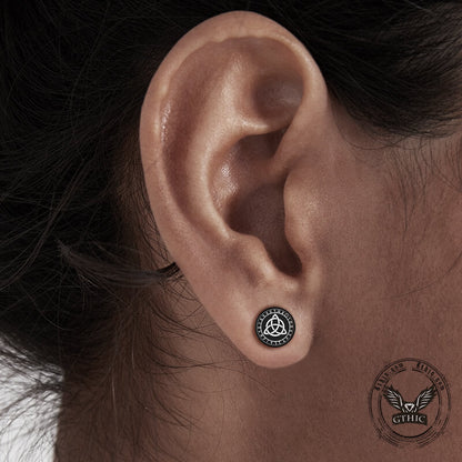 Viking Sigils Stud Earrings in Stainless Steel