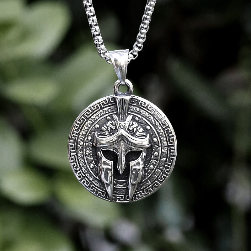 Viking Warrior Mask Necklace in Stainless Steel