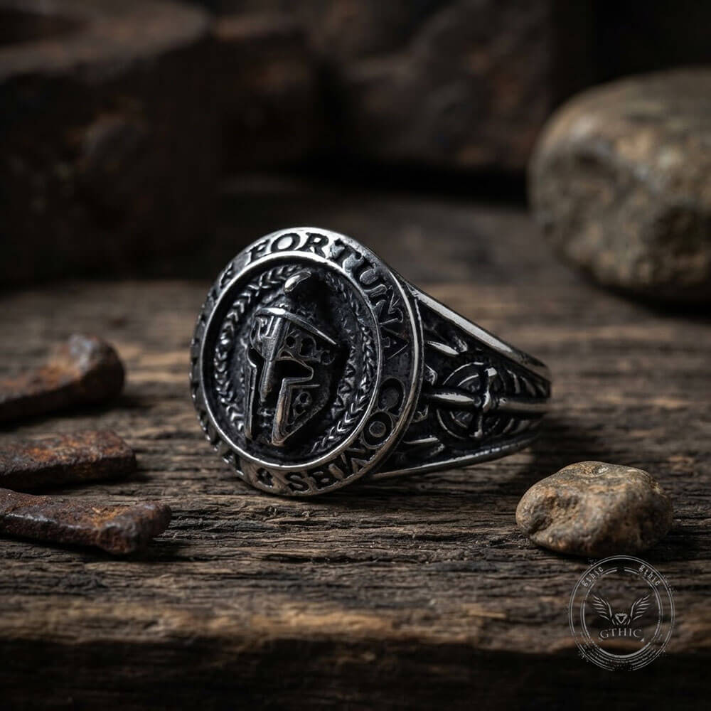 Vintage-Style Spartan Helmet Ring in Stainless Steel