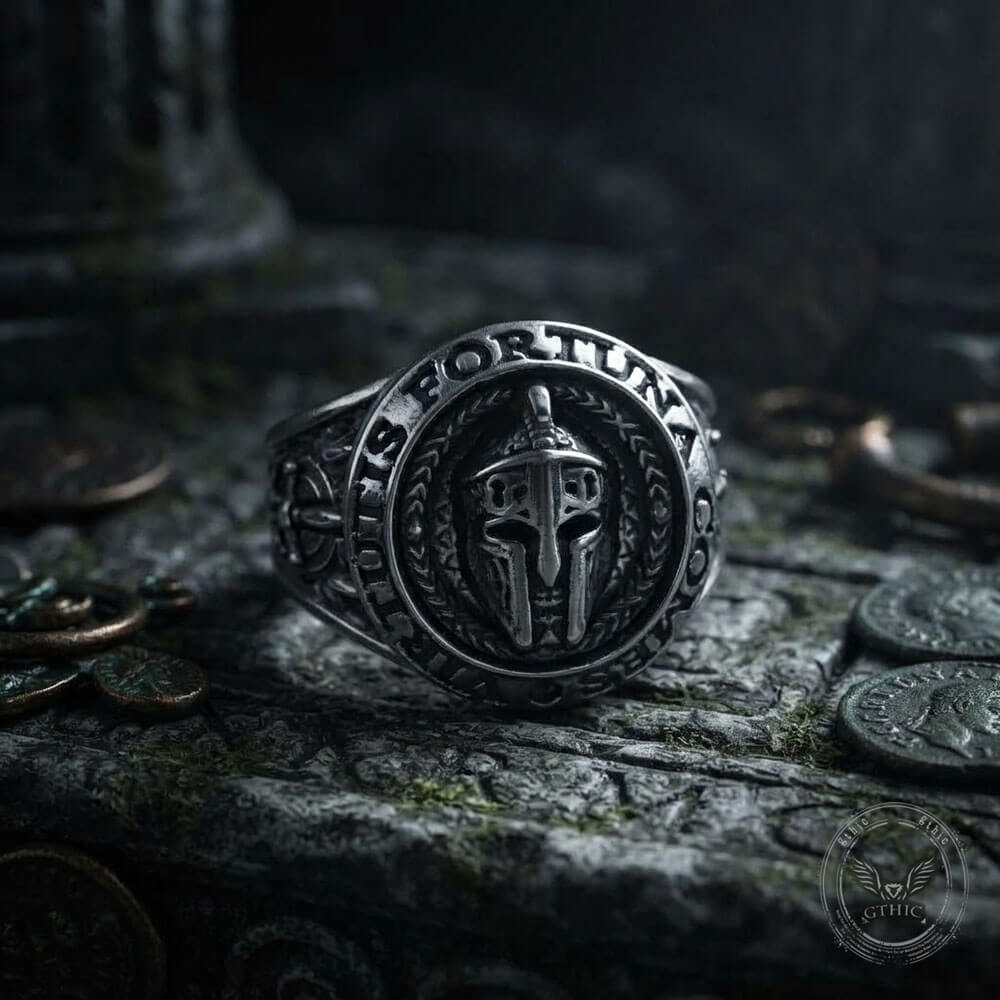 Vintage-Style Spartan Helmet Ring in Stainless Steel
