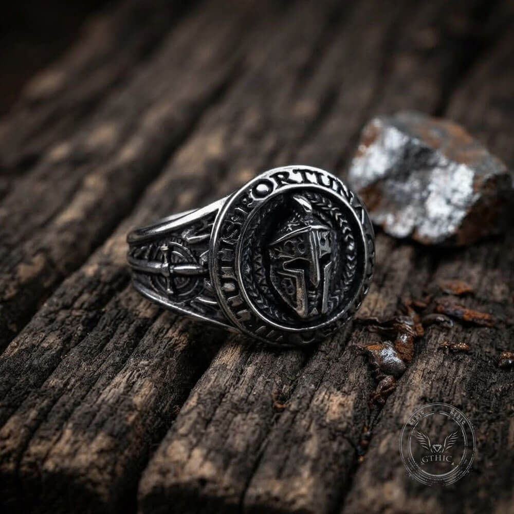 Vintage-Style Spartan Helmet Ring in Stainless Steel