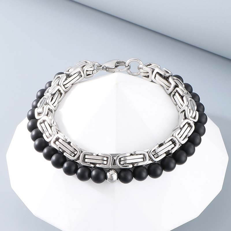 Vintage Beads Imperial Chain Bracelet in Stainless Steel