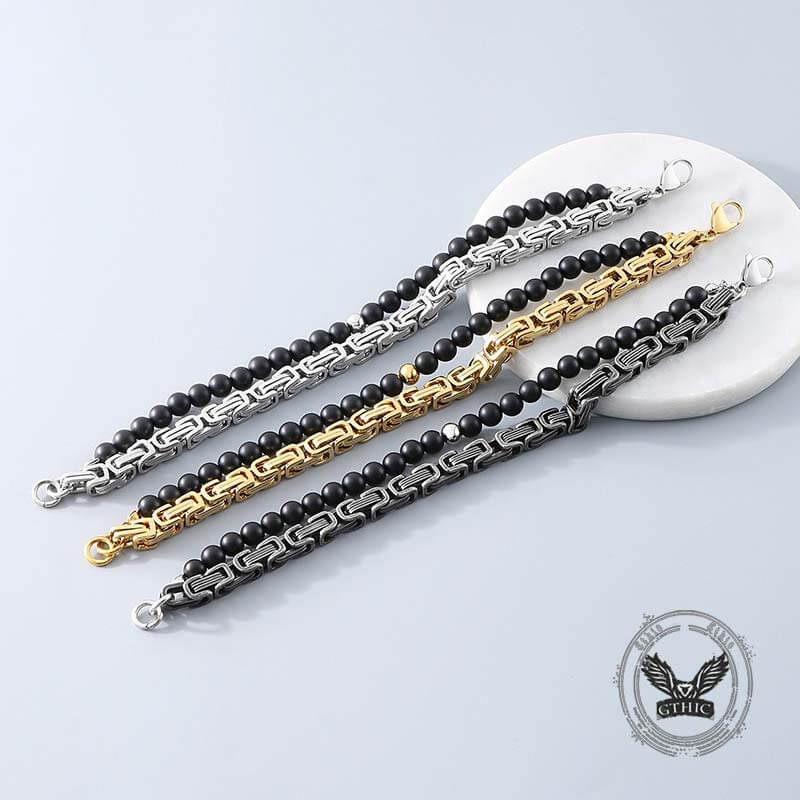 Vintage Beads Imperial Chain Bracelet in Stainless Steel