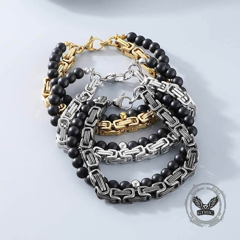 Vintage Beads Imperial Chain Bracelet in Stainless Steel