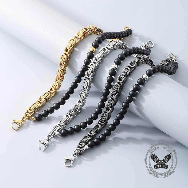 Vintage Beads Imperial Chain Bracelet in Stainless Steel