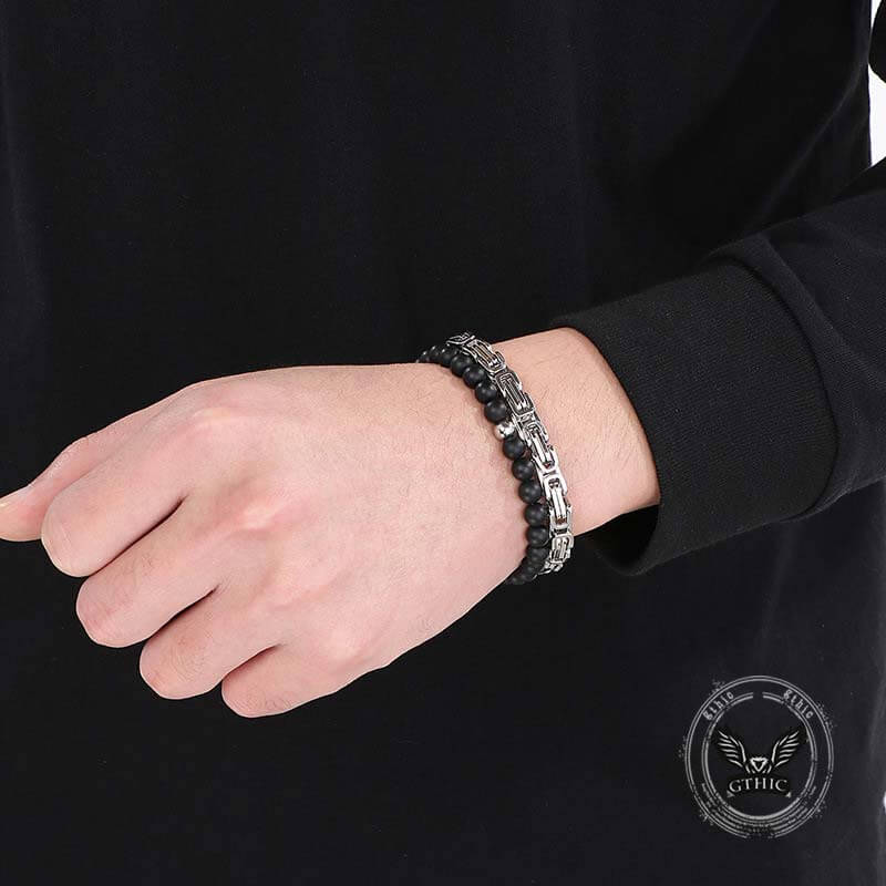 Vintage Beads Imperial Chain Bracelet in Stainless Steel