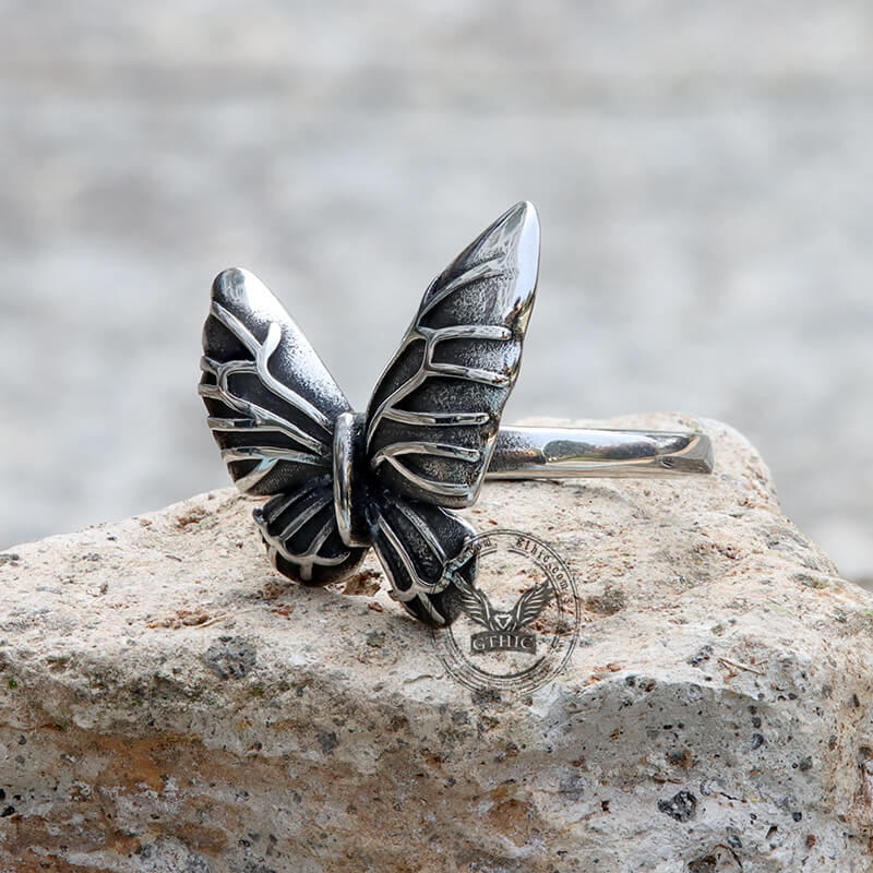 Vintage Butterfly Animal Ring in Stainless Steel