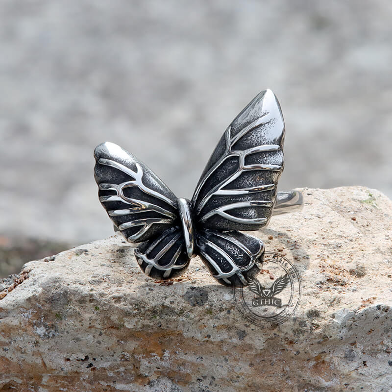 Vintage Butterfly Animal Ring in Stainless Steel
