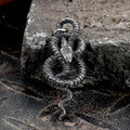 Vintage Coiled Snake Pendant in Stainless Steel
