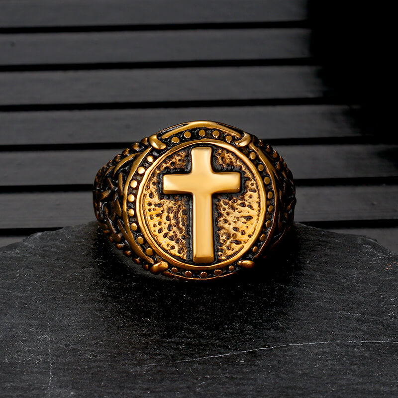 Vintage Cross Knot Ring in Stainless Steel