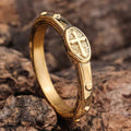 Vintage Cross Pattern Stainless Steel Christian Ring
