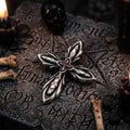 Vintage Cross Red Zircon Pendant in Stainless Steel