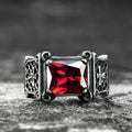 Vintage Cross Stainless Steel Gemstone Ring