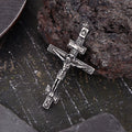 Vintage Crucifixion of Jesus Cross Pendant in Stainless Steel
