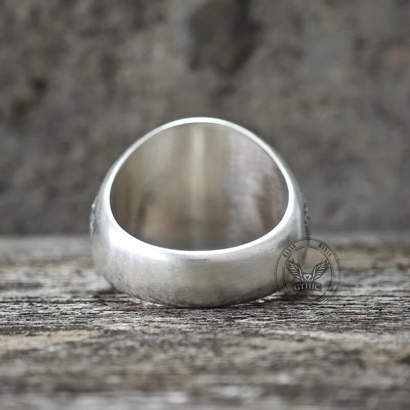 Vintage Demon Skull Silver Ring