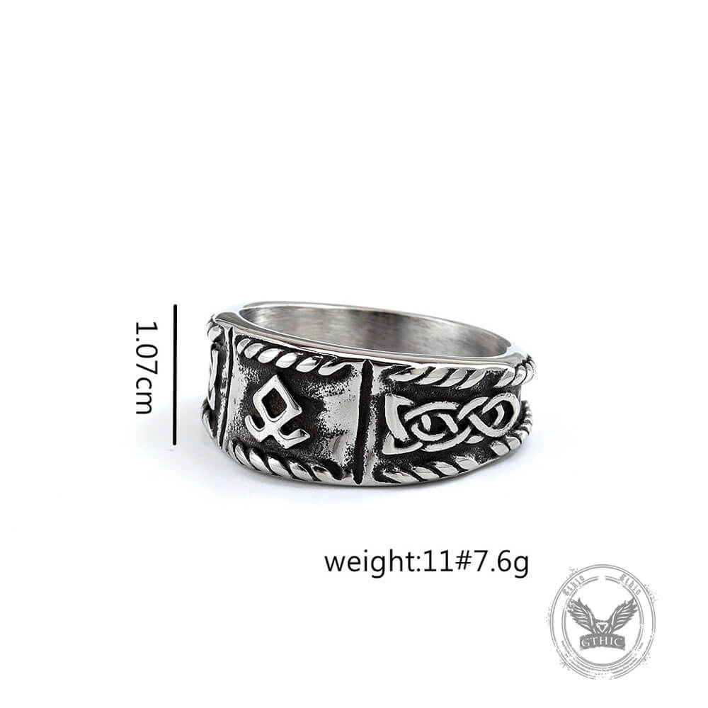 Vintage Distressed Celtic Knot Viking Ring in Stainless Steel