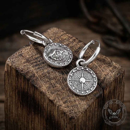 Vintage Eagle Head Drop Earrings in Stainless Steel