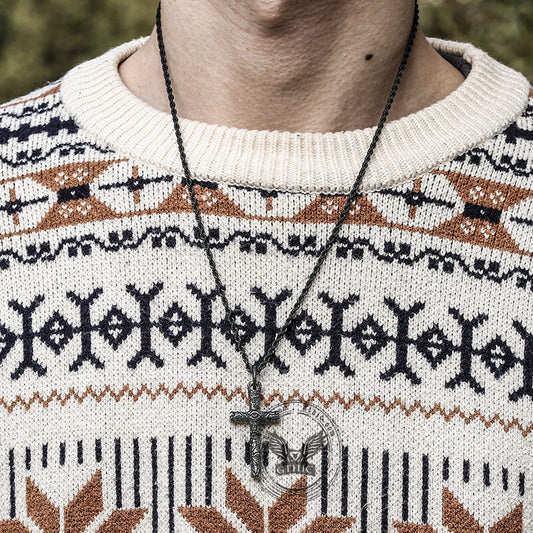 Vintage Evil Eye Cross Pendant in Stainless Steel