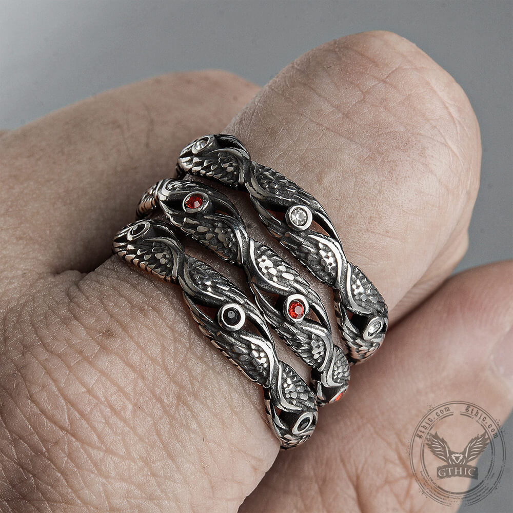 Vintage Feather Wings Ring in Stainless Steel
