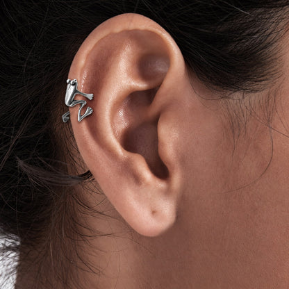 Vintage Frog Sterling Silver Ear Cuffs