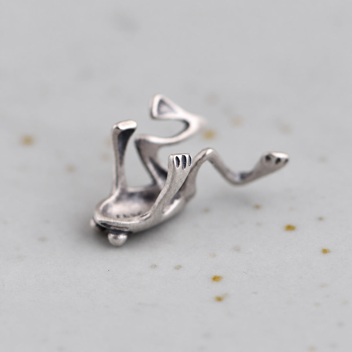Vintage Frog Sterling Silver Ear Cuffs
