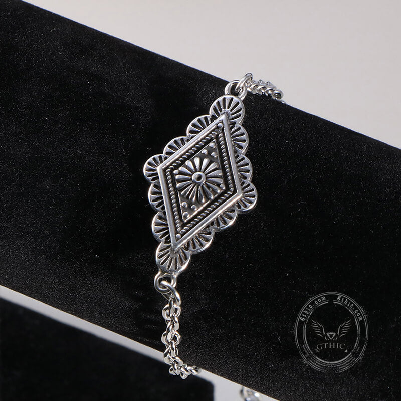 Vintage Geometric Bohemian Pattern Bracelet in Stainless Steel