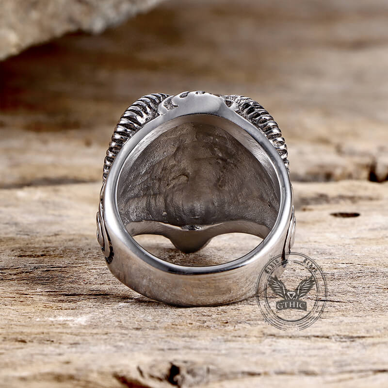Vintage Goat Head Ring in Stainless Steel