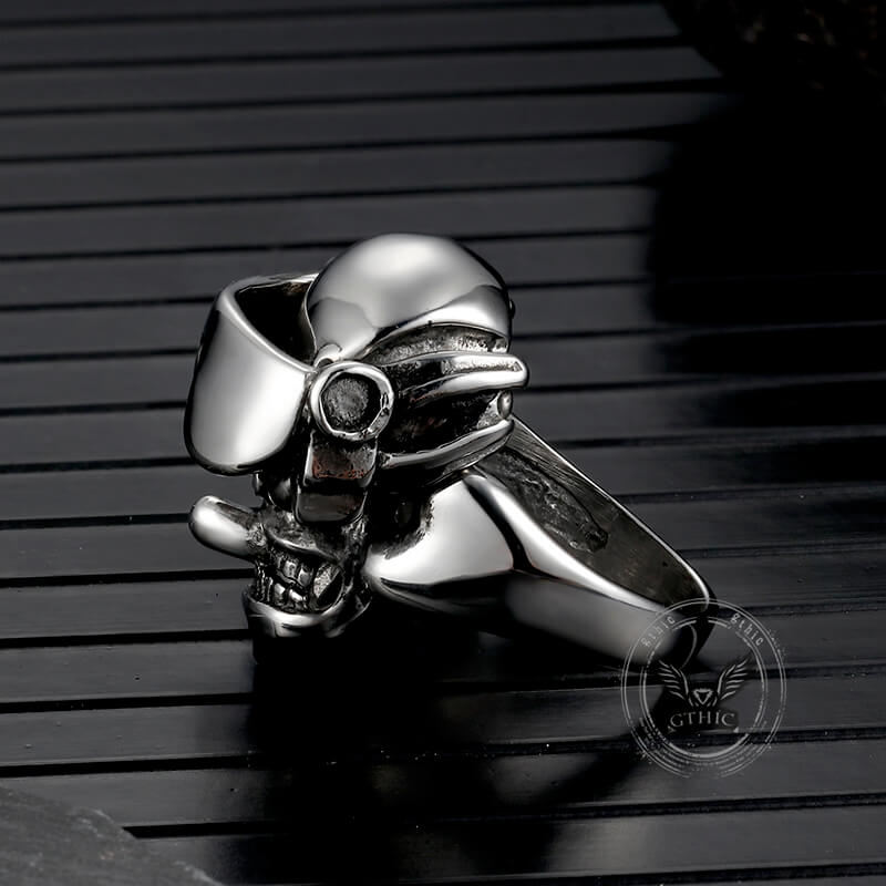 Vintage Goggles Skull Stainless Steel Ring