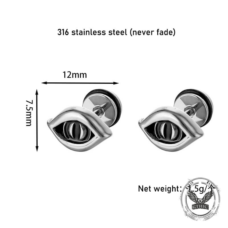 Vintage Gothic Demon Eye Earrings in Stainless Steel