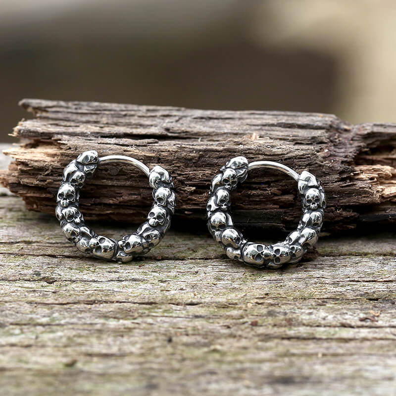Vintage Gothic Skulls Earrings in Stainless Steel