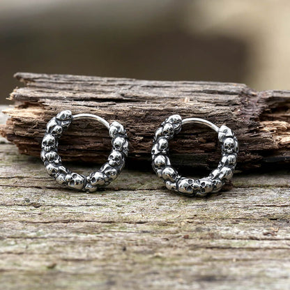 Vintage Gothic Skulls Earrings in Stainless Steel