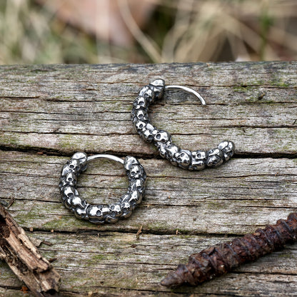 Vintage Gothic Skulls Earrings in Stainless Steel