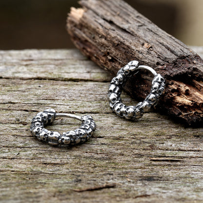 Vintage Gothic Skulls Earrings in Stainless Steel