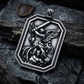 Vintage Guardian Angel Pendant in Stainless Steel