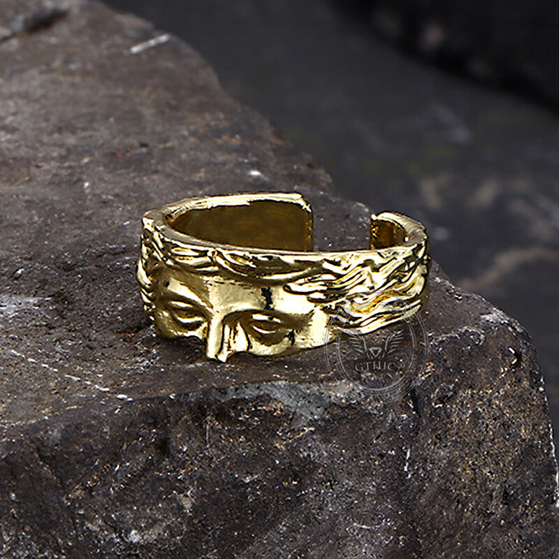 Vintage Half Face Venus Copper Open Ring