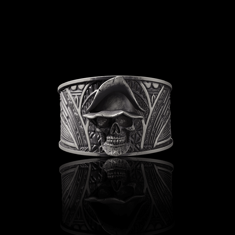 Vintage Hat Skull Sterling Silver Ring