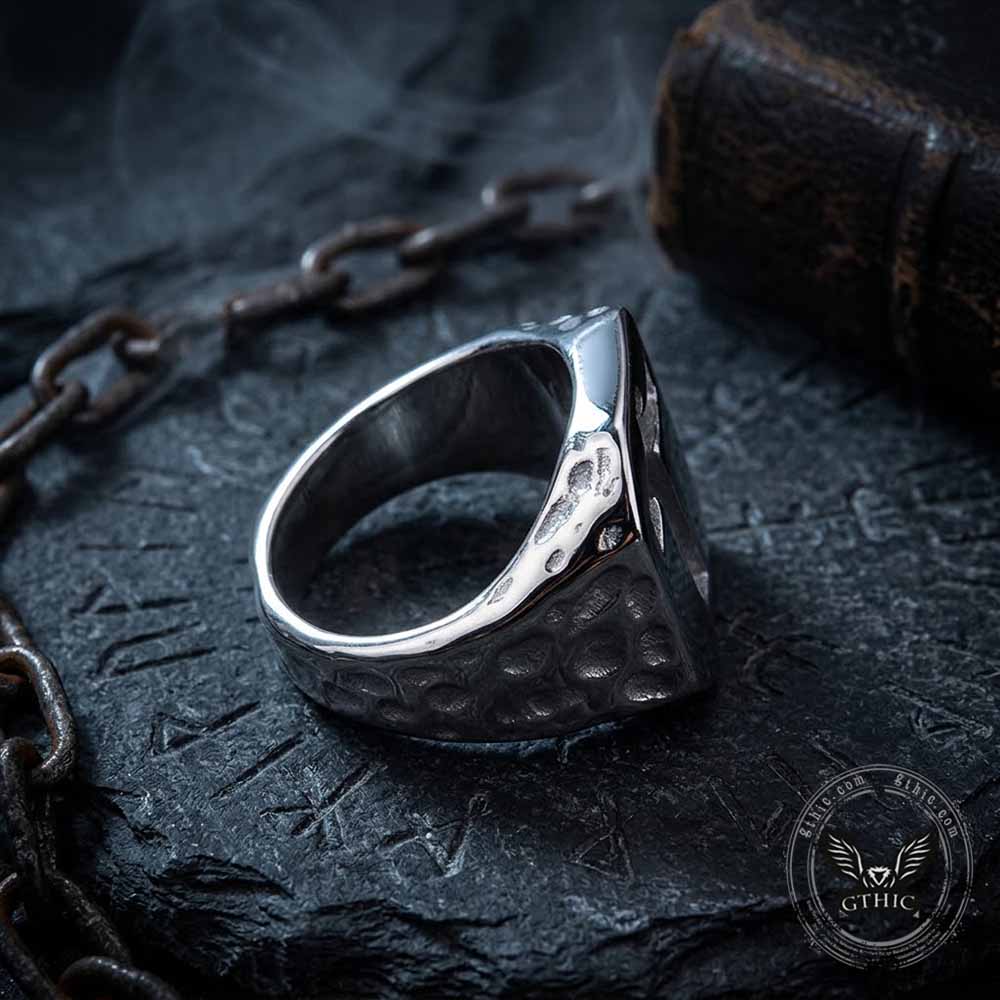 Vintage Hollow Cross Ring in Stainless Steel