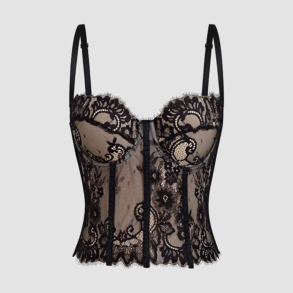 Vintage Lace Fishbone Bustier Camisole Top
