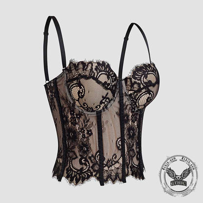 Vintage Lace Fishbone Bustier Camisole Top