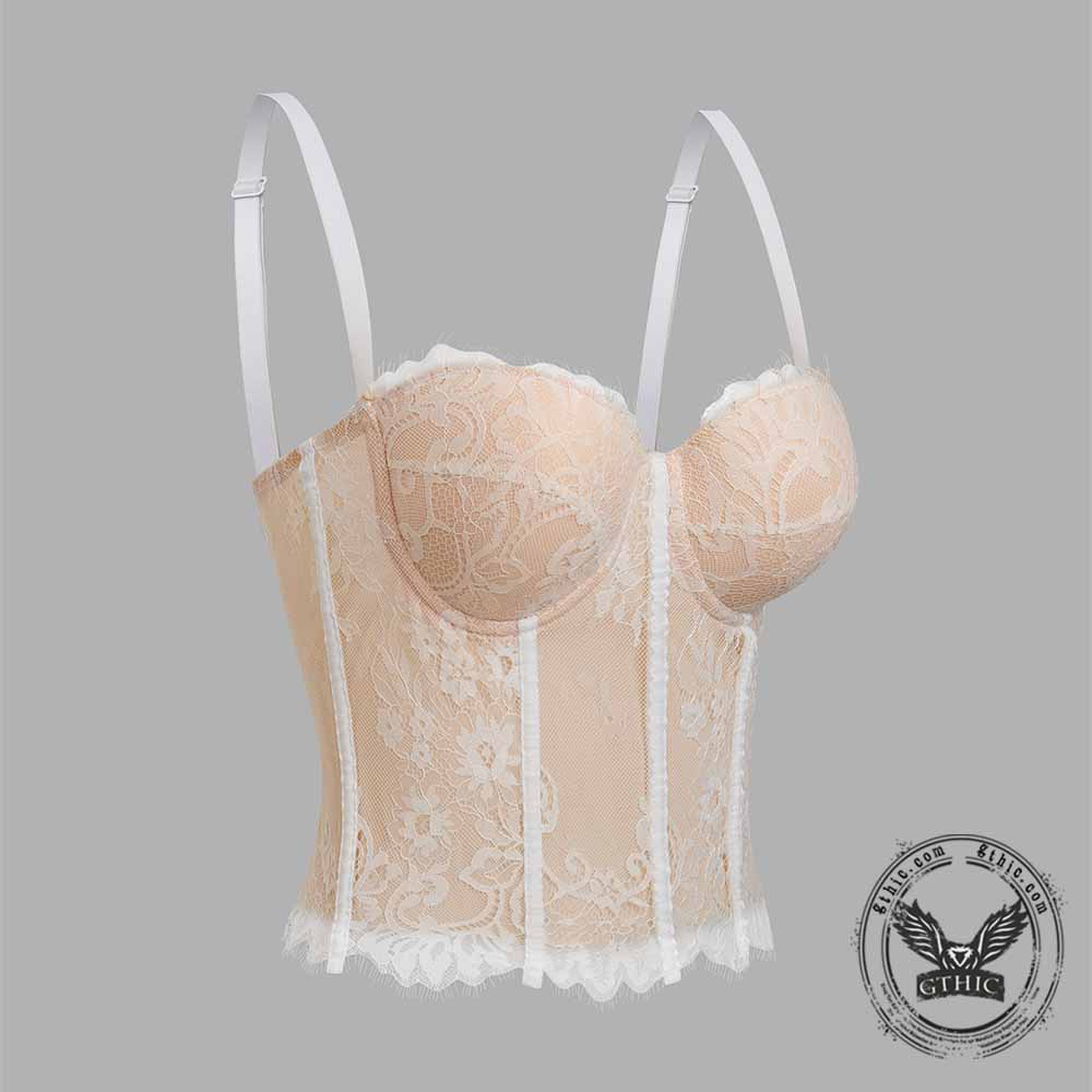 Vintage Lace Fishbone Bustier Camisole Top