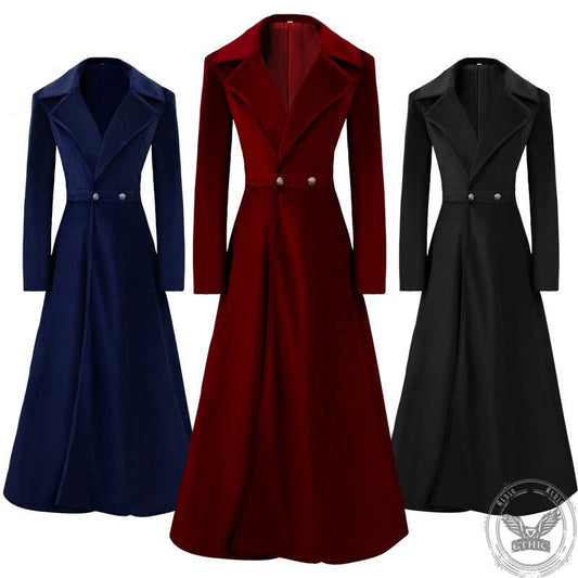 Vintage Medieval Long Trench Coat Halloween Costume