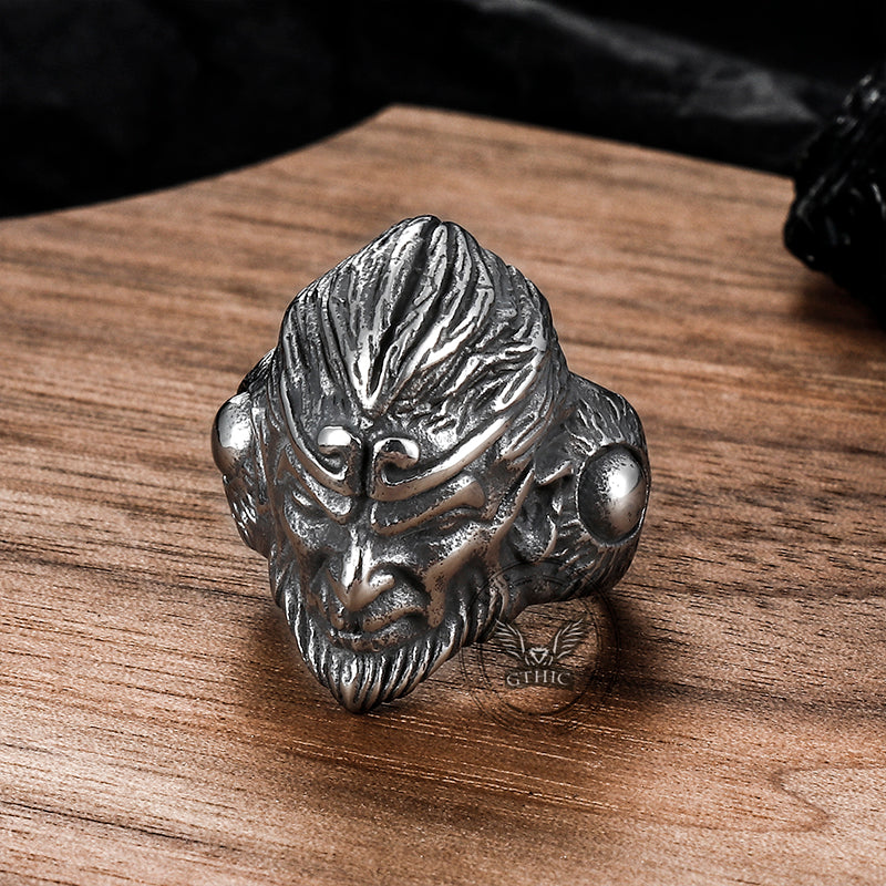 Vintage Monkey King Sun Wukong Ring in Stainless Steel