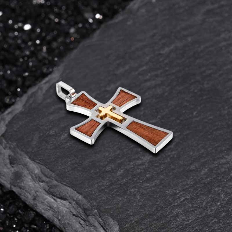 Vintage Multi-Layered Cross Pendant in Stainless Steel