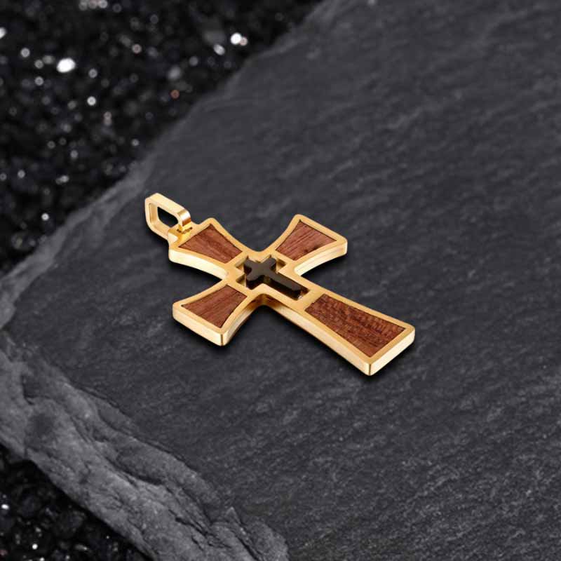 Vintage Multi-Layered Cross Pendant in Stainless Steel