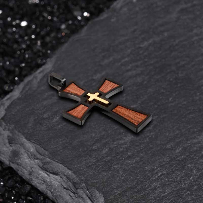 Vintage Multi-Layered Cross Pendant in Stainless Steel