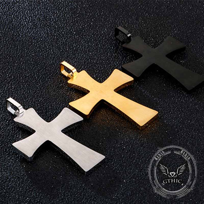 Vintage Multi-Layered Cross Pendant in Stainless Steel