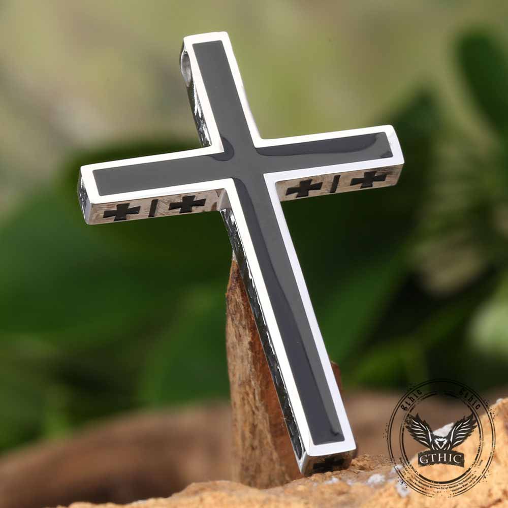 Vintage Multiple Cross Pendant in Stainless Steel